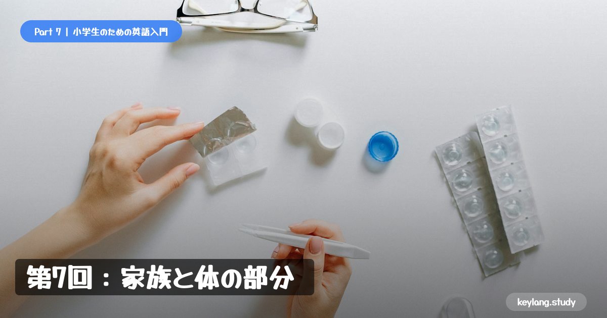 【小学生のための英語入門】第7回：家族と体の部分