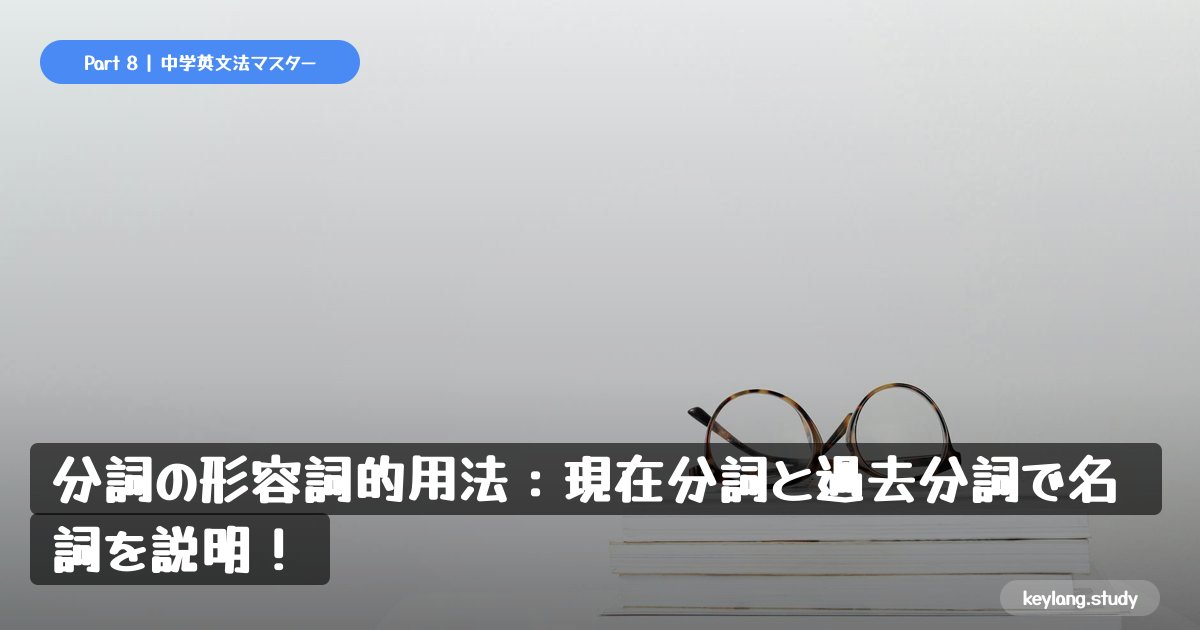 【中3英語】分詞の形容詞的用法：現在分詞と過去分詞で名詞を説明！
